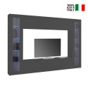 Moderne wandmeubel voor TV met zwevende kastjes en 2 vitrines Note Frame Verkoop