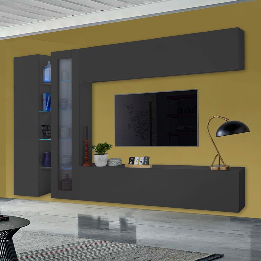 Moderne wandmeubel TV-kast vitrine hangkast Note Duet Aanbieding Moderne wandmeubel TV-kast vitrine hangkast Note Duet Aanbieding