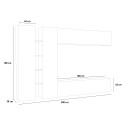 Moderne wandmeubel TV-kast vitrine hangkast Note Duet Voorraad
