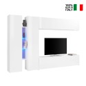 Meuble TV design moderne blanc 2 armoires Joy Twin Vente