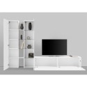 Meuble TV de salon moderne blanc armoire et vitrine Elco WH Réductions