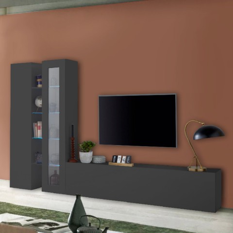 Meuble TV de salon moderne armoire et vitrine Elco RT Promotion