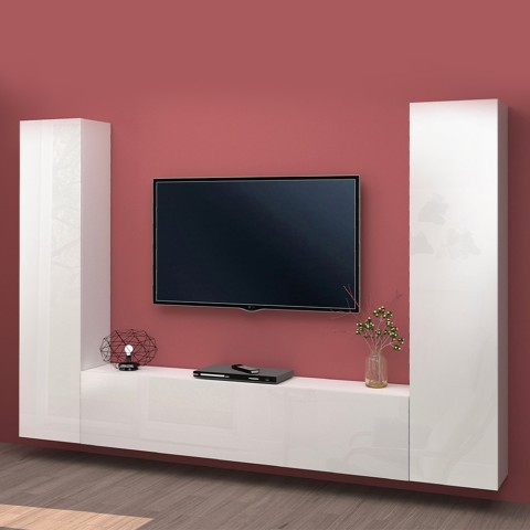 Hangend modern wit TV-meubel wandmeubel 2 Vibe WH kasten Aanbieding
