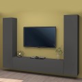 Moderne zwevende wandmeubel grijs met 2 kasten en tv-meubel Vibe RT Aanbieding