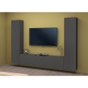 Moderne zwevende wandmeubel grijs met 2 kasten en tv-meubel Vibe RT Korting