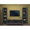 Moderne zwevende wandmeubel grijs met 2 kasten en tv-meubel Vibe RT Kortingen
