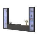 Hangend TV meubel wandmeubel modern design zwart 2 vitrines Liv RT Aanbod