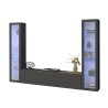 Zwevend TV-meubel wandunit met modern design zwart met 2 vitrines Liv RT Aanbod