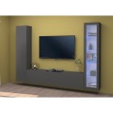 Meuble TV moderne avec vitrine et armoire murale Peris RT Remises