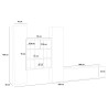 TV-wandmeubel voor woonkamer, grijs hout met 2 vitrinekasten en boekenplanken Onir RT Keuze