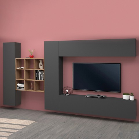 Modern design tv-wandmeubel 2 kasten boekenkast Ferd RT Aanbieding