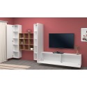 Meuble TV de salon moderne blanc 2 armoires bibliothèque Talka WH Remises