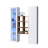 Armoire de salon blanche avec vitrine et bibliothèque Teret WH Offre