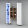 Armoire de salon blanche avec vitrine et bibliothèque Teret WH Remises