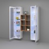 Meuble TV de salon 2 bibliothèques en bois blanc Kesia WH Remises