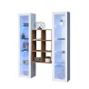 Meuble TV de salon 2 bibliothèques en bois blanc Kesia WH Offre