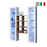 Meuble TV de salon 2 bibliothèques en bois blanc Kesia WH Vente