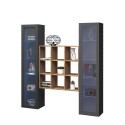 Wandmeubel woonkamer met 2 vitrinekasten moderne houten boekenkast Vila RT Aanbod