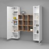 Wandmeubel wit zwevend 2 kasten boekenplank 9 legplanken Pella WH Korting