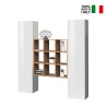 Wandmeubel wit zwevend 2 kasten boekenplank 9 legplanken Pella WH Verkoop