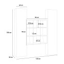 Moderne zwevende wandmeubel met 2 houten boekenkasten Pella RT Voorraad