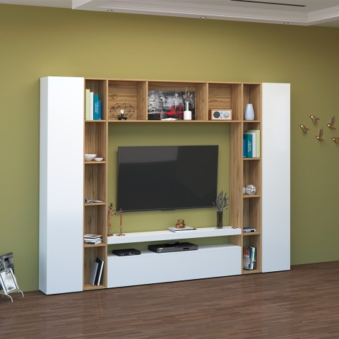 Arkel WH wit houten TV meubel boekenkast wandmeubel Aanbieding