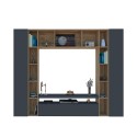 Moderne wandmeubel zwart hout TV-meubel boekenkast Arkel AP Kortingen