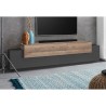 Moderne TV-meubel zwart en hout, 4 vakken, 3 deuren, 200 cm Corona Low Cyt Kortingen