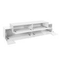 Witte TV-meubel 200cm met 4 open vakken en 3 deuren Corona Low Lacq Korting