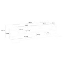 Witte TV-meubel 200cm met 4 open vakken en 3 deuren Corona Low Lacq Model