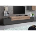 Meuble TV design moderne 240cm gris et bois Corona Low Hound Réductions