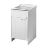 Meuble buanderie 45x50 cm lavabo blanc planche à laver 9006K Negrari Promotion