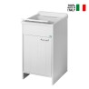 Meuble buanderie 45x50 cm lavabo blanc planche à laver 9006K Negrari Vente