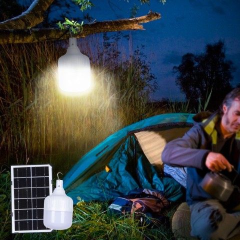 Lampe LED portable 50W avec panneau solaire et télécommande SunStars Promotion