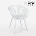 Chaise de jardin cuisine salle à manger moderne avec accoudoirs Philis Réductions