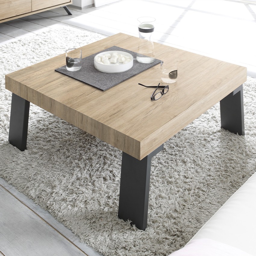 Vierkante salontafel 86x86cm in hout voor woonkamer Dachshund Palma Aanbieding Vierkante salontafel 86x86cm in hout voor woonkamer Dachshund Palma Aanbieding