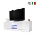 Meuble TV de salon moderne blanc brillant 2 portes Nolux Wh Basic Vente