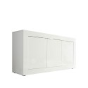 Witte glanzende dressoir 3 deuren woonkamermodel 160cm Modis Wh Basic Aanbod