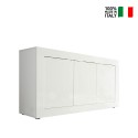 Witte glanzende dressoir 3 deuren woonkamermodel 160cm Modis Wh Basic Verkoop