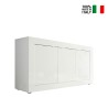 Witte glanzende dressoir 3 deuren woonkamermodel 160cm Modis Wh Basic Verkoop