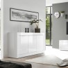 Witte glanzende dressoir 3 deuren woonkamermodel 160cm Modis Wh Basic Aanbieding