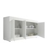 Witte glanzende dressoir 3 deuren woonkamermodel 160cm Modis Wh Basic Korting
