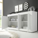 Witte glanzende dressoir 3 deuren woonkamermodel 160cm Modis Wh Basic Catalogus