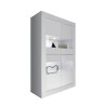 Moderne woonkamer vitrinekast 4 deuren in glanzend wit glas Tina Wh Basic Aanbod
