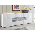 Moderne keukendressoir 241cm wit glanzend 2 deuren 4 laden Dama Wh L Korting