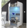 Vitrine à 2 portes en verre blanc brillant moderne salon 121 x 166 cm Murano Wh Réductions