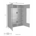 Moderne antracietkleurige vitrinekast 121x166cm met 2 glazen deuren Murano Rt Keuze