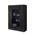 Moderne antracietkleurige vitrinekast 121x166cm met 2 glazen deuren Murano Rt Aanbod