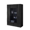Moderne antracietkleurige vitrinekast 121x166cm met 2 glazen deuren Murano Rt Aanbod