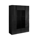 Moderne antracietkleurige vitrinekast 121x166cm met 2 glazen deuren Murano Rt Kortingen